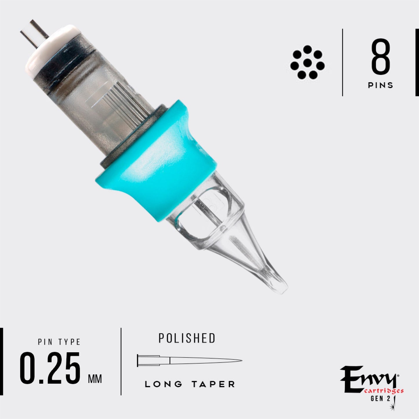 Envy Gen2 8 Bugpin Round Liner Cartridges